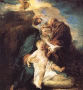 Jean antoine Watteau The rest in the flight to Egypt painting